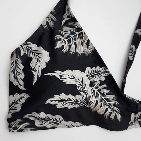 XOXO 2 Piece Tropical Leaf Print Black  Padded Top Bikini Size 3X - Picture 7 of 16